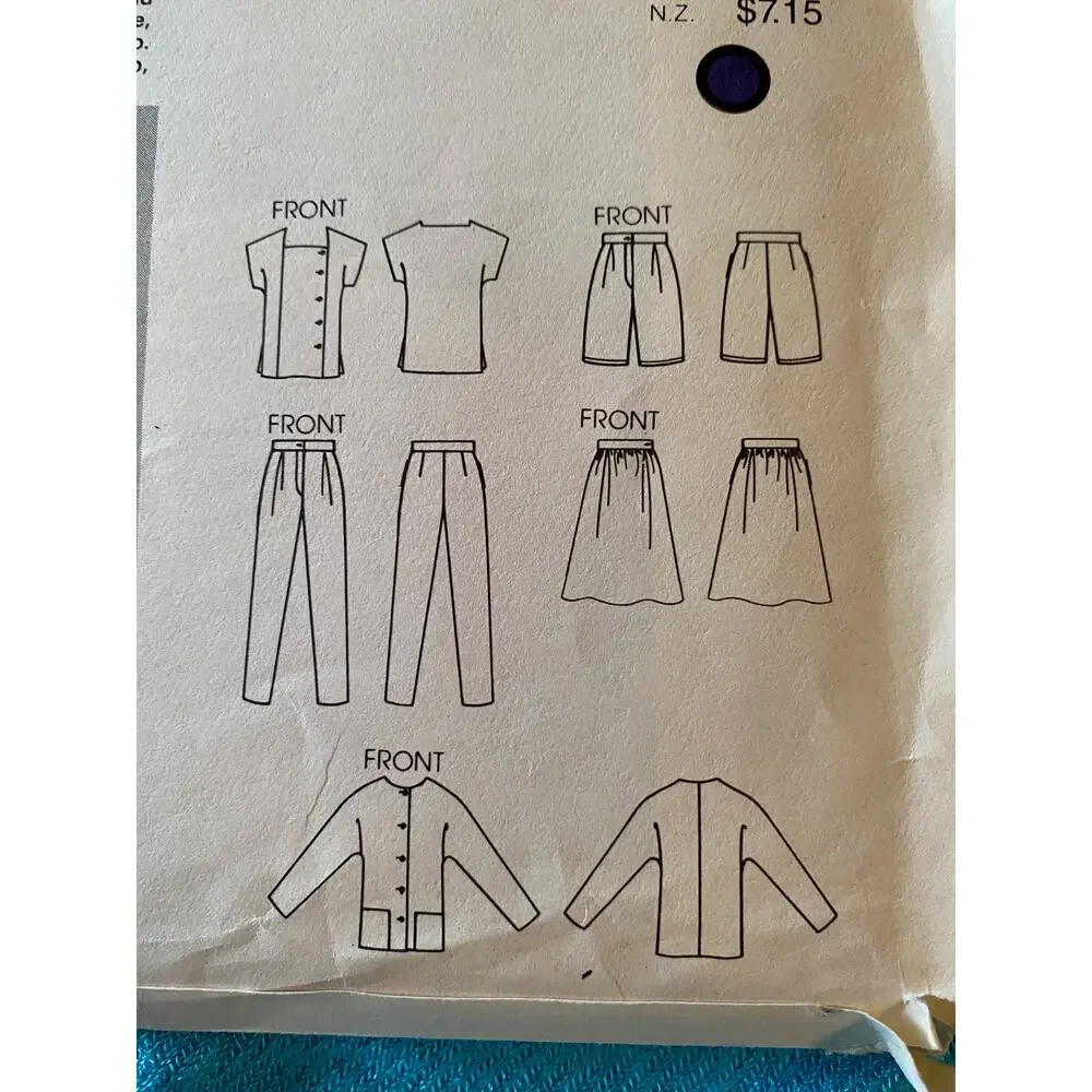 Vogue sewing pattern 8617 dress jacket skirt pants top